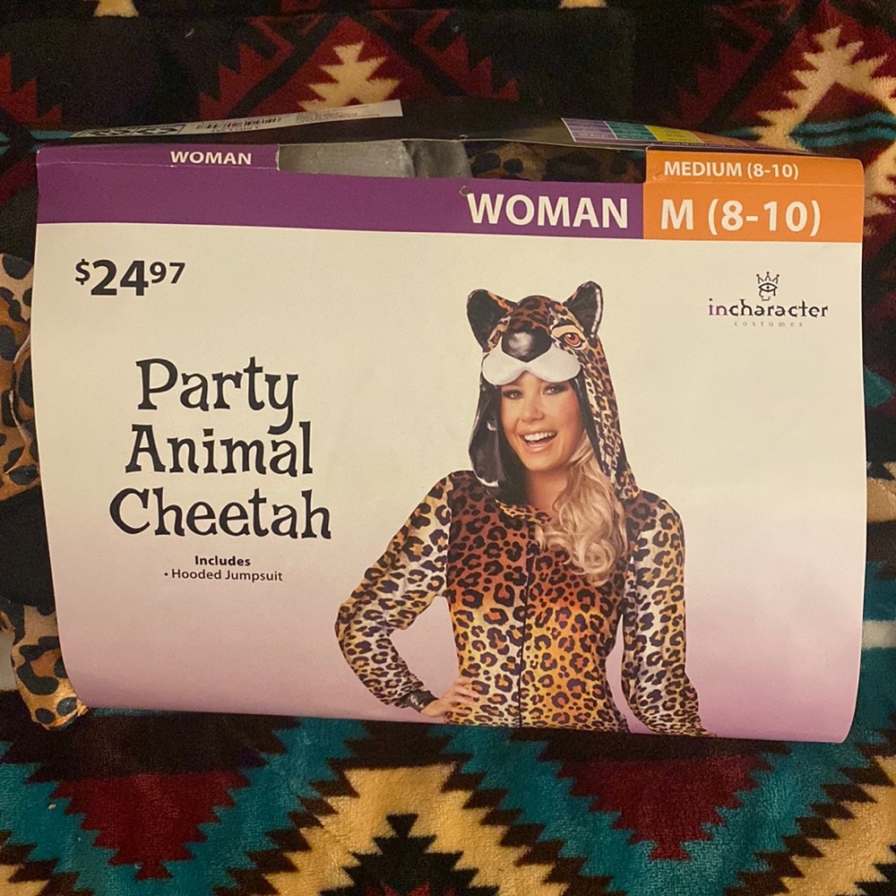 Cheetah one piece hooded jumpsuit